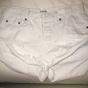 One teaspoon white jean shorts